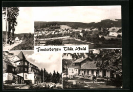 AK Finsterbergen /Thür., Ortsansicht, Tagescafe Leinagrund, Spiessberghaus  - Autres & Non Classés