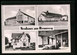 AK Neuhaus Am Rennweg, Kulturhaus Erich Weinert Und HO-Hotel Hirsch  - Neuhaus