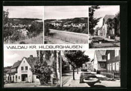 AK Waldau /Hildburghausen, Strasse Mit Wohnhäusern Und Teilansicht  - Hildburghausen