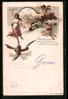 Lithographie Ganzsache Bayern PP15C4 /03: Nürnberg, 13. Generalversammlung Des Bayr. Verk.-Beamtenvereins 1898  - Postkarten