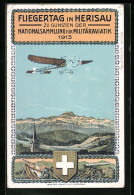 AK Herisau, Fliegertag Zu Gunsten Der Nationalversammlung Für Militäraviatik 1913, Flugzeug  - Herisau