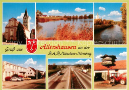 73762959 Allershausen Teilansichten Kirche Landwirtschaft BAB Muenchen Nuernberg - Autres & Non Classés