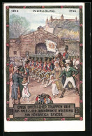 AK Ganzsache Bayern PP38C22 /01: Würzburg, 100 Jahre Zugehörigkeit, Einzug Bayrischer Truppen  - Cartes Postales