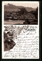 Vorläufer-Lithographie Salzburg, 1894, Totalansicht Mit Hohensalzburg  - Other & Unclassified