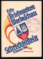 AK Schreckenstein, Erste Briefmarken Werbeschau 1937, Wappen  - Tchéquie