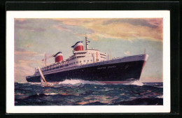 Künstler-AK Passagierschiff SS United States In Voller Fahrt  - Steamers