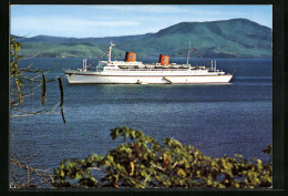 AK Passagierschiff MS Europa In Flaggengala Aus Der Ferne  - Steamers