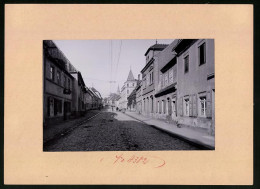 Fotografie Brück & Sohn Meissen, Ansicht Strehla, Hauptstrasse Mit Ladengeschäft Von Hermann Slavenow  - Lieux