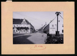 Fotografie Brück & Sohn Meissen, Ansicht Mühlberg, Kirchstrasse Mit Cafe Leithold & Ladengeschäft Gebrüder Teiche  - Orte