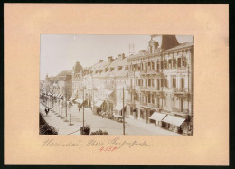 Fotografie Brück & Sohn Meissen, Ansicht Marienbad, Obere Kaiserstrasse Mit Ladengeschäft Oskar Lucker & Wechselstube  - Orte