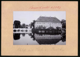 Fotografie Brück & Sohn Meissen, Ansicht Lampertswalde Bez. Leipzig, Schloss Spiegelt Sich Im Schlossteich, Reflektion  - Lugares