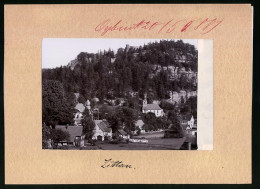 Fotografie Brück & Sohn Meissen, Ansicht Zittau, Berg Oybin Mit Villa & Kirche  - Lugares