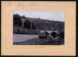 Fotografie Brück & Sohn Meissen, Ansicht Niederstriegis, Muldebrücke Und Ruine Kämpe  - Lieux