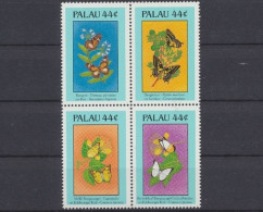 Palau, Schmetterlinge, MiNr. 221-224 Viererblock, Postfrisch - Palau