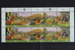 UNO Wien, MiNr. 209-213, Zwei 5er Streifen, Postfrisch - Autres & Non Classés