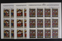 Liechtenstein, MiNr. 731-733, 12er Bogenteile, Postfrisch - Other & Unclassified