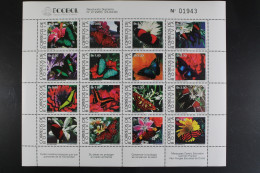 Bolivien, Schmetterlinge, MiNr. 1193-1208 ZD-Bogen, Postfrisch - Bolivien