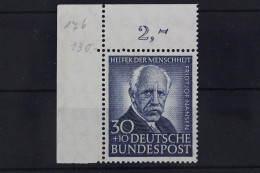 Deutschland (BRD), MiNr. 176, Ecke Links Oben, Postfrisch - Ungebraucht