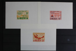 Liberia, Olympiade, MiNr. 623-625 B, 3 Einzelblöcke, Postfrisch - Liberia