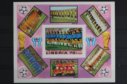 Liberia, Fußball, MiNr. Block 92 B, WM 1978, Postfrisch - Liberia