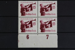 Deutsches Reich, MiNr. 585 X, 4er Block, Unterrand, Postfrisch - Ungebraucht
