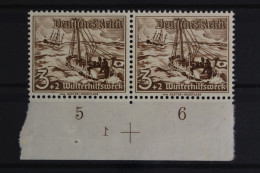 Deutsches Reich, MiNr. 651, Waag. Paar, UR M. Plattennr. 1, Postfrisch - Unused Stamps