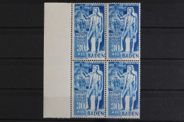 Franz. Zone Baden, MiNr. 52, 4er Block, Linker Rand, Postfrisch - Other & Unclassified