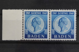 Franz. Zone Baden, MiNr. 49, Waag. Paar, Li. Rand, Postfrisch - Other & Unclassified