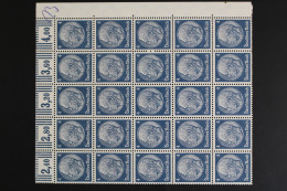 Deutsches Reich, MiNr. 483, 25er Bogenteil, Ecke Re. Oben, Postfrisch - Unused Stamps
