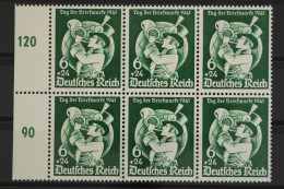 Deutsches Reich, MiNr. 762, 6er Block, Li. Rand, Postfrisch - Unused Stamps