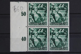 Deutsches Reich, MiNr. 660, 4er Block, Li. Rand, Postfrisch - Neufs
