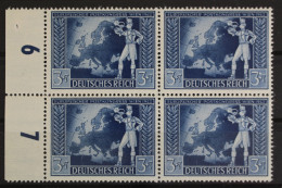 Deutsches Reich, MiNr. 820, 4er Block, PLF IV, Li. Rand, Postfrisch - Abarten & Kuriositäten