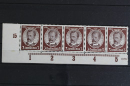 Deut. Reich, MiNr. 540, 5er Streifen, Ecke Li. Unten, Halbe HAN, Ungebraucht - Unused Stamps