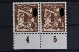 Deutsches Reich, MiNr. 598 X, Waag. Paar, Unterrand, Postfrisch - Neufs