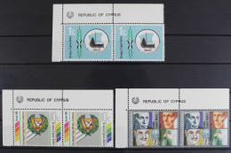 Zypern, MiNr. 703-705, Paare, Ecken Links Oben, Postfrisch - Ongebruikt