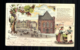 Bremen, Marktplatz, Karte Mit Vers - Bremen