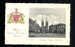 Bremen, Marktplatz, Rathaus, Dom, Börse, Prägewappen - Bremen