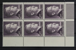 Deutsches Reich, MiNr. 800 B, 6er Block, Ecke Li. Unten, Ndgz, Postfrisch - Unused Stamps