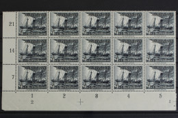 Deutsches Reich, MiNr. 652, 15er Bogenteil, Ecke Li. U., FN 2 + PL 1, Postfrisch - Unused Stamps