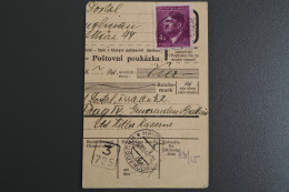 Böhmen & Mähren, MiNr. 103 Auf Paketkartenabschnitt - Cartas & Documentos