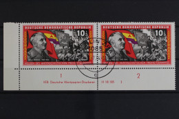 DDR, MiNr. 1197, Waagerechtes Paar, Ecke Links Unten, DV I, Gestempelt - Used Stamps