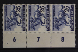Deutsches Reich, MiNr. 814, Senkr. 3er Streifen, Li. Rand, Postfrisch - Nuevos