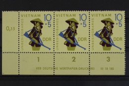 DDR, MiNr. 1371, Dreierstreifen, Ecke Li. Unten, DV, Postfrisch - Unused Stamps