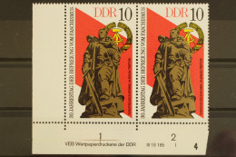 DDR, MiNr. 2038, Waag. Paar, Ecke Li. Unten, DV I, Postfrisch - Unused Stamps