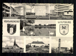 Wolfsburg, 8 Ansichten U. A. Porschedenkmal, Kreuzkirche, Wappen - Autres & Non Classés