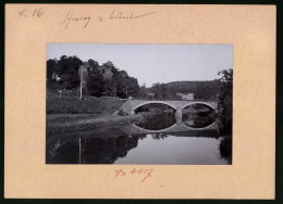Fotografie Brück & Sohn Meissen, Ansicht Niederstriegis, Brücke über Die Mulde & Ruine Kämpe  - Lieux
