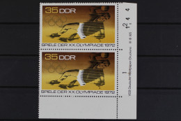 DDR, MiNr. 1757, Paar, Ecke Re. Unten, DV II, Postfrisch - Unused Stamps