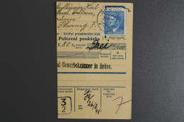 Böhmen & Mähren, MiNr. 99 Auf Paketkartenabschnitt - Covers & Documents