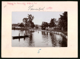 Fotografie Brück & Sohn Meissen, Ansicht Dommitzsch-Mahlitzsch, Partie Am Mühlteich Mit Badenden Knaben  - Lieux