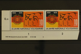 DDR, MiNr. 2116, Waag. Paar, Ecke Li. Unten, Unten Ndgz, DV 2, Postfrisch - Unused Stamps